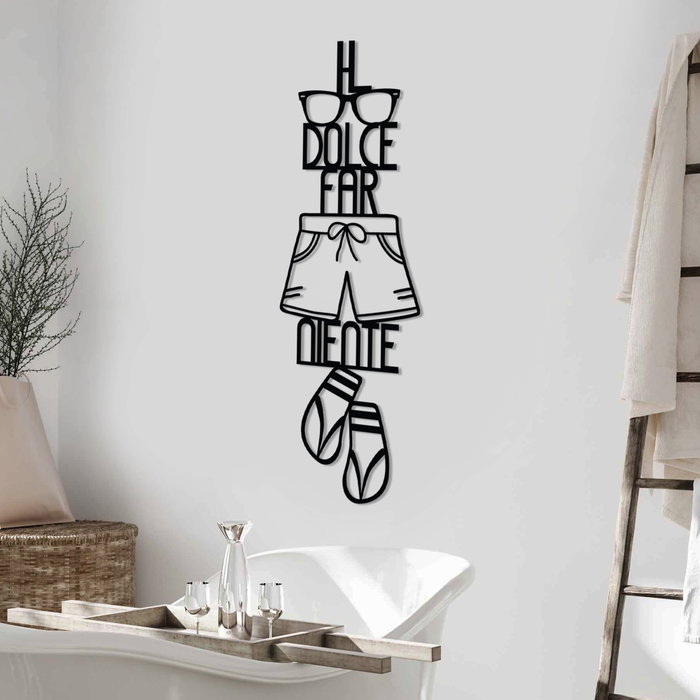 Wallity Dolce Far Niente 3 Escultura de Pared de Metal Negra